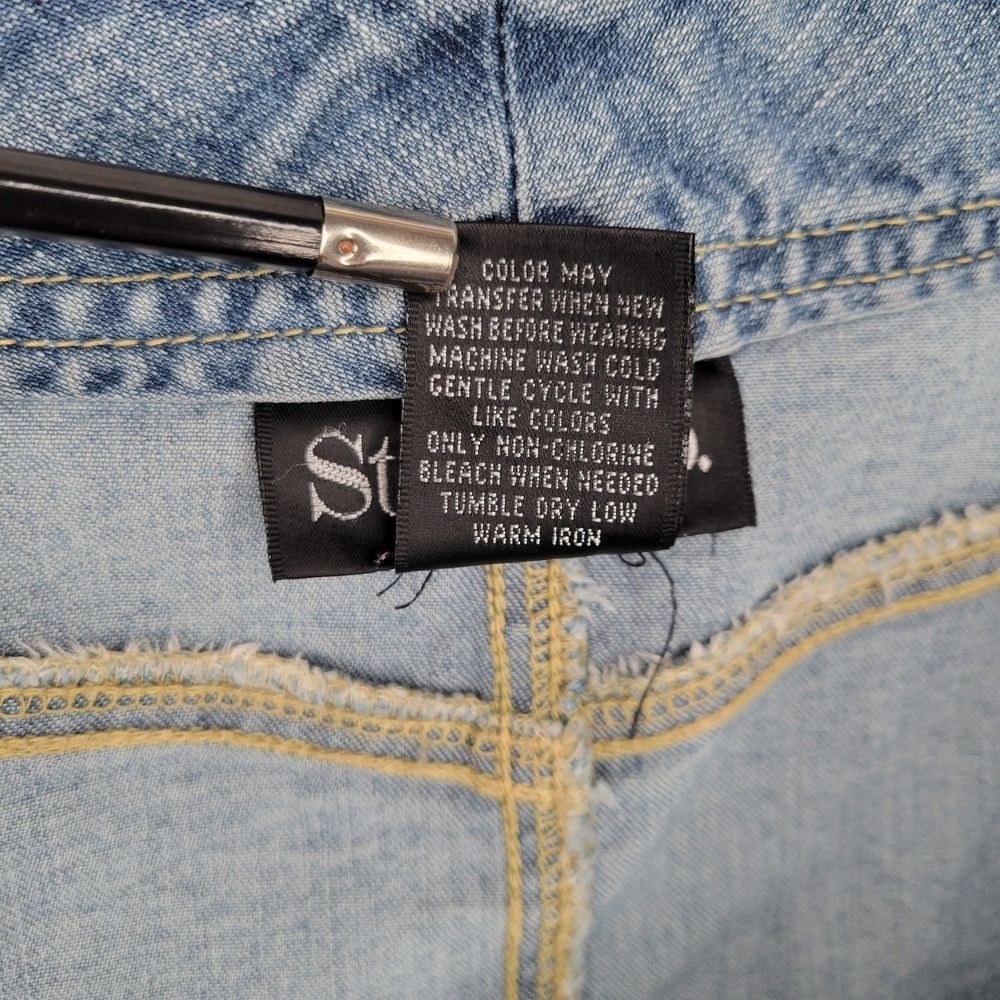 Style&Co Y2K A-Line Denim Skirt Women's Sz 14 Stretch Pockets‎ Grunge - Picture 7 of 8
